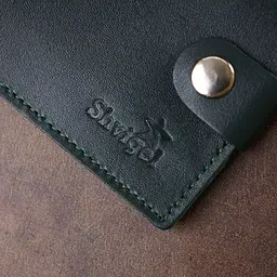Добротне шкіряне портмоне Shvigel 16469 зелене - мініатюра 6