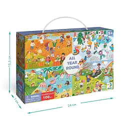 Дитячий віммельпазл "Увесь рік" DoDo Toys 300607, 100 елементів - мініатюра 5