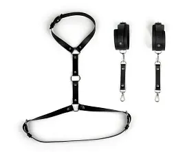 Портупея від шиї до запʼястя I’MCUM Neck to Wrist Bondage з наручниками за спиною Чорний (7970379617689) - мініатюра 7