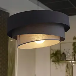 Дизайнерська люстра IONOS 2 з текстильним абажуром Line.F MJ 159-500 BK+BK+WT - мініатюра 4