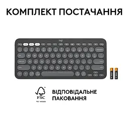 Клавіатура Logitech K380s Pebble Keys 2 Tonal Graphite (6915629) - мініатюра 6