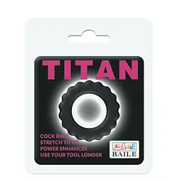 Ерекційне кільце Titan Cock Ring чорне - мініатюра 2