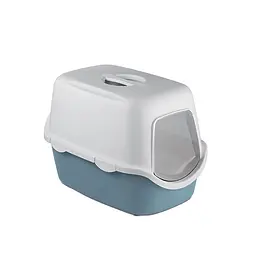 Stefanplast Cathy - Закритий туалет для котів сине-стальний