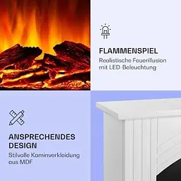Електричний камін Klarstein Elbrus 2000 Вт LED білий (10037971) - мініатюра 5