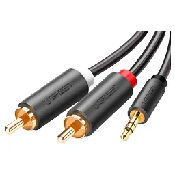 Кабель мультимедійний 3.5mm F to 2xRCA M 1.0m Black Ugreen (10772)