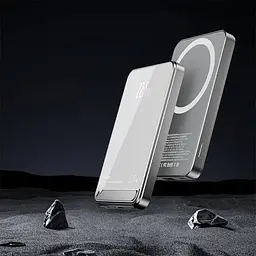 Повербанк MagSafe Delicate Powerbank з бездротовою зарядкою для iPhone магнітний 10000 mAh 20W Silver - мініатюра 2