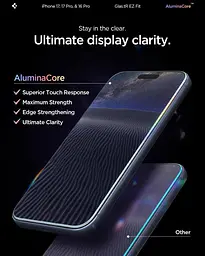 Загартоване скло Spigen AluminaCore для iPhone 17 / 17 Pro / 16 Pro, 2 шт., твердість 9H+ - мініатюра 2