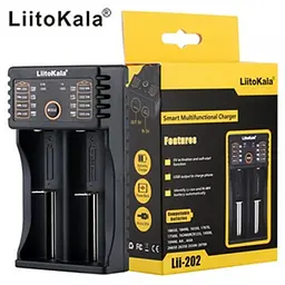 Зарядний пристрій LiitoKala Lii-202 для 2 акумуляторів з Power Bank, USB, LCD, універсальний - мініатюра 3