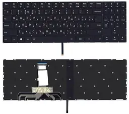 Клавіатура для ноутбука Lenovo Legion (Y520, Y520-15IKB) Black з підсвічуванням (White Light), (No Frame)