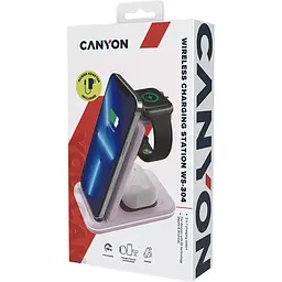 Зарядний пристрій Canyon WS-304 3 в 1 QI Iced Pink (CNS-WCS304IP) - мініатюра 8