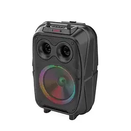 Колонка акумуляторна 8" портативна Bluetooth караоке з мікрофоном та LED підсвічування 20Вт UKC ZQS8120 - мініатюра 3
