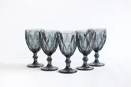 Набір келихів для вина Glassware 6шт Подарункові кольорові скляні фужери для коктейлів 300мл Сірий - мініатюра 3
