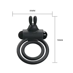 Віброкільце Pretty Love Osmond CockRing Vibro Black, 7х3 см (чорний) - мініатюра 6