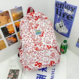 Рюкзак підлітковий No Brand 5154 31х13 см White-Red 13081-84483 - мініатюра 2