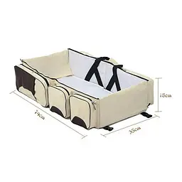 Багатофункціональна складана сумка – ліжко для перенесення дитини Ganen baby bed and bag Бежева - мініатюра 3