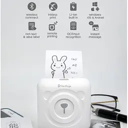 Портативний bluetooth термопринтер для смартфона PeriPage A6, білий (100334) - мініатюра 6