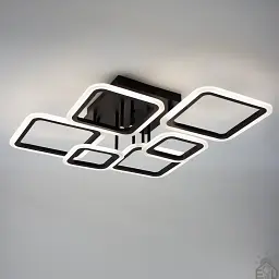 Керована світлодіодна люстра OVAL 75 Bт 6S 810x600x175 мм Чорна ESLLSE