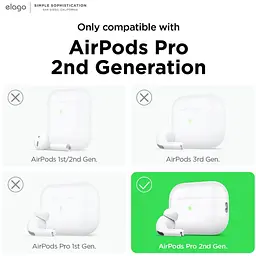 Чохол Elago Clear Hang Case Transparent для AirPods Pro 2nd Gen білий (EAPP2CL-HANG-CL) - мініатюра 3