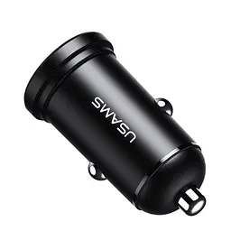 Автомобильное зарядное устройство Usams US-CC114 C20 2.4A Dual USB Black (6958444924731) - мініатюра 2