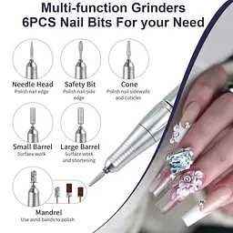Фрезер для манікюру та педикюру Nail Polisher Machine 6 в 1 45000 об/хв - мініатюра 4