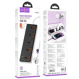Подовжувач мережевий Hoco Rico 5-position socket AC14A 3USB/1Type-C, PD/QC, 3A/30W - мініатюра 2