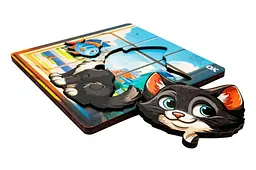 Сортер А6 "Допилковий котик" Puz-88751 дерев'яний PuzzleOk - мініатюра 3