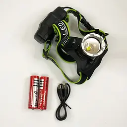 Налобний ліхтар Bailong BL-A7-P50, zoom, microUSB, 2х18650, 3 режими, надпотужний ліхтар налобний - мініатюра 9