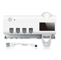 Диспенсер для зубної пасти Toothbrush Sterilizer з УФ-стерилізатором і тримачем на 5 щіток, настінний, автоматичний - мініатюра 4