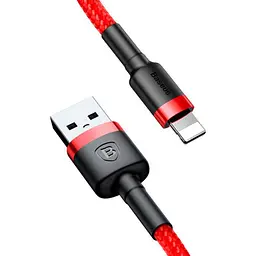 Кабель Baseus Cafule Cable USB to Lightning 2.4A 1m CALKLF-B09 Red - мініатюра 2