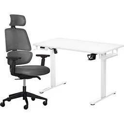 Комплект Mealux PowerDesk Lite White + Leo Air Plus Grey (EVO-201 Lite W/W+Y 546 KBG)