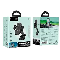 Автотримач для телефону Hoco H54 Brusco ultra-thin push-type на торпедо/лобове скло (на присосці) 4.5-7" Чорний