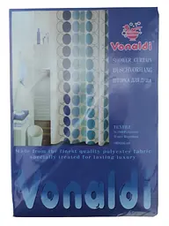 Шторка для ванної кімнати Vezzer Vonaldi Perde 180 х 200 см синя (VZP30083) - мініатюра 3