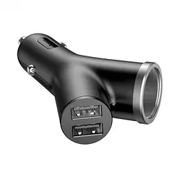 Автомобільний зарядний пристрій Baseus Y type dual USB+cigarette lighter extended carcharger CCALL-YX01 - мініатюра 2