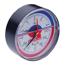 Термо-манометр аксіальний Koer KM.802A (0-4 bar), D 80мм, 1/4''-1/2'' KR0222