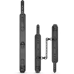 Наручники с повідцем Bedroom Fantasies Collar & Wrist - Black - мініатюра 4