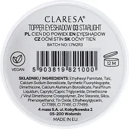 Тіні для повік Claresa Topper Eyeshadow тон 03 (Starlight) 1.2 г - мініатюра 2
