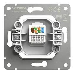 Розетка Videx Nota CAT6e одинарна комп'ютерна біла матова (VF-NT-SK1PC6-WH) - мініатюра 4