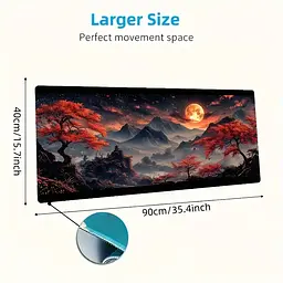 Килимок для миші та клавіатури "Amazing Japan " 90×40 см, Чорний - мініатюра 4