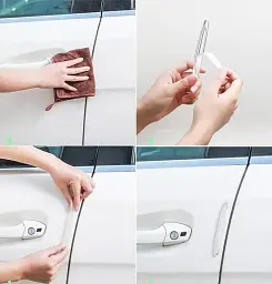 Захисні смужки накладки для автомобіля Baseus Streamlined car door bumper strip CRFZT-02 4 шт. - мініатюра 4