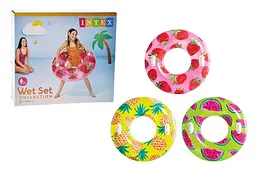 Надувне коло для плавання Тропічні фрукти Intex Wet Set 56261 діаметр 107 см