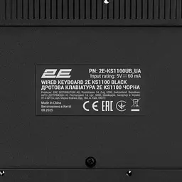 Клавіатура 2E KS1100 104key 2xUSB HUB EN/UK Black (2E-KS1100UB_UA) - мініатюра 6