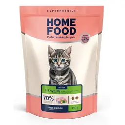Корм для кошенят Home Food зі свіжою куркою 1,6кг