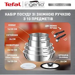 Набір посуду Tefal Ingenio Emotion 10 предметів (L897SA74) - мініатюра 9