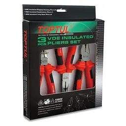 Плоскогубці діелектричні 1000V набір 3од. Toptul hoz0007587