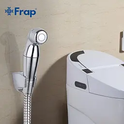 Гігієнічний гарнітур Frap F27 (лійка, шланг, кронштейн), Хром - мініатюра 2
