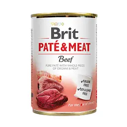 Вологий корм Brit Care Pate & Meat для собак з яловичиною та індичкою 400 г (арт.100072/530274)
