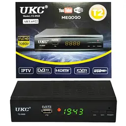Цифровий ефірний приймач з екраном DVB T2 тюнер з USB та підтримка Wi-Fi адаптера UKC T2-0968 - мініатюра 1