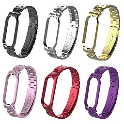 Ремінець для фітнес-браслета Boorui для Xiaomi Mi Band 5 і 6 металевий чорний - мініатюра 4