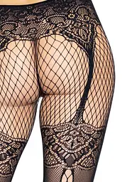 Колготки Leg Avenue Fishnet tights with back seam One size Black задній шов мереживо сітка - мініатюра 4