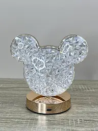 Декоративна LED-лампа Mickey PC-8218 акумуляторна настільна з кришталевим ефектом і сенсорним керуванням 3 режимами світіння - мініатюра 3